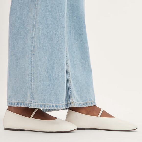 Everlane The Day Mary Jane Flats Size 10 Canvas White Leather Ballet Flats NEW - Picture 6 of 8